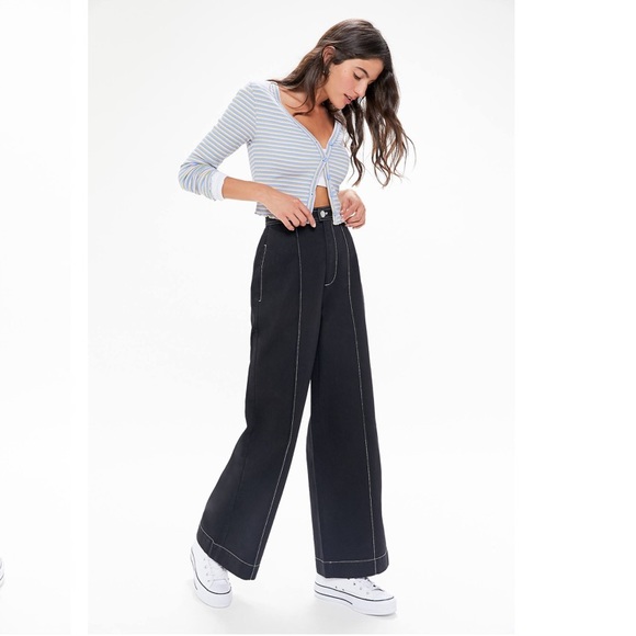 BDG Denim - BDG Pintuck Leroy Wide Leg Black Jean